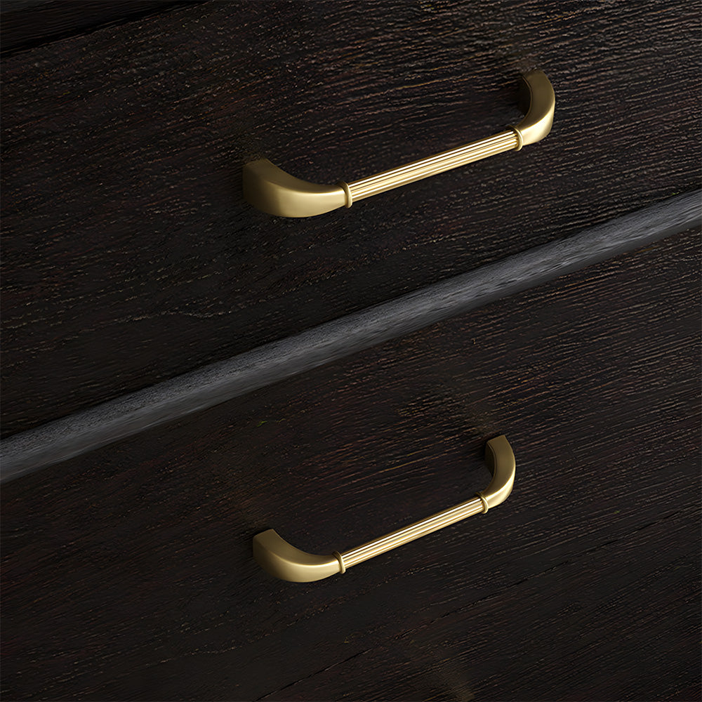 Modern Fluted Arched Solid Brass Cupboard Handles