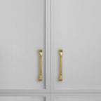 Modern Fluted Arched Solid Brass Cupboard Handles