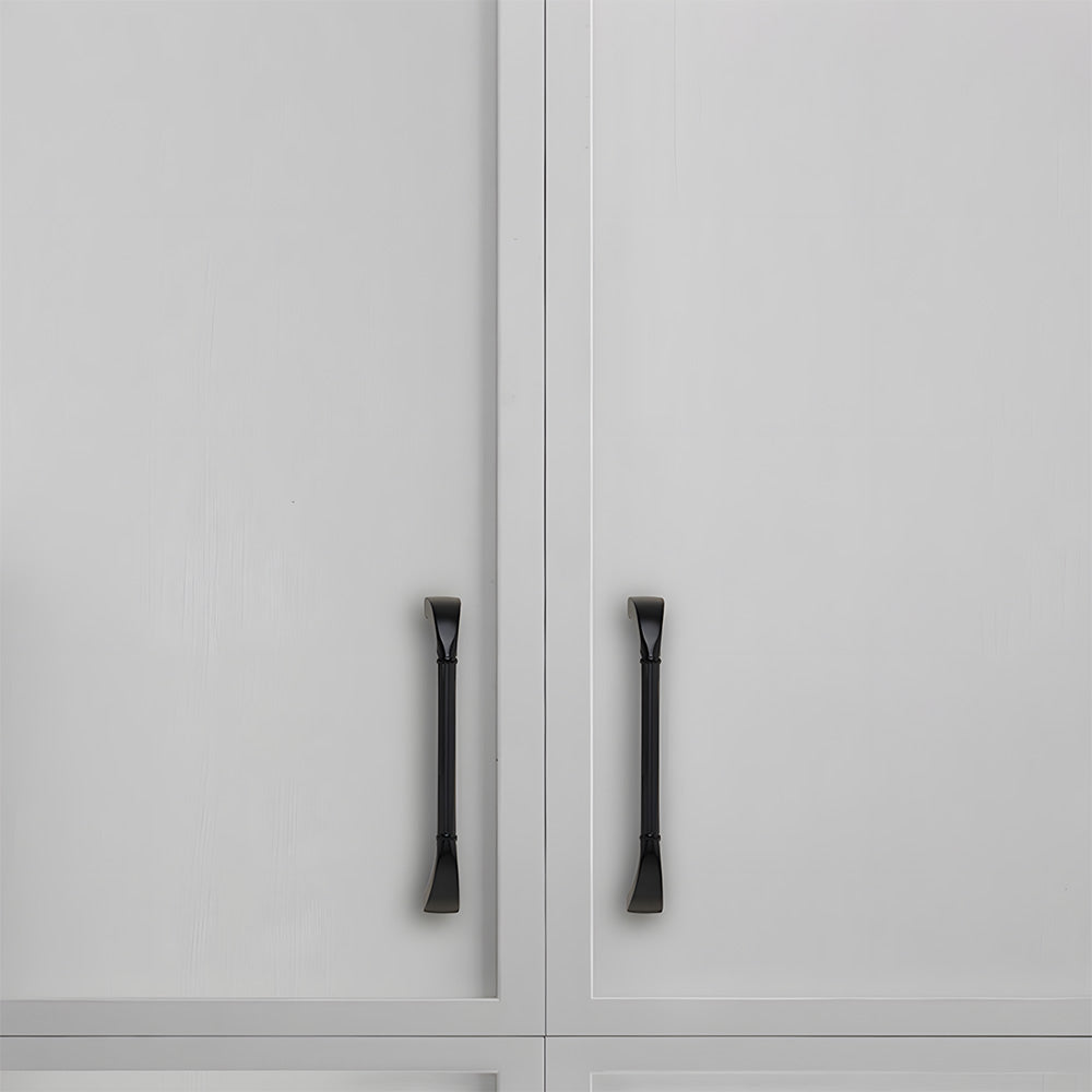 Modern Fluted Arched Solid Brass Cupboard Handles