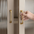 Modern Fluted Arched Solid Brass Cupboard Handles
