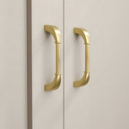 Modern Fluted Arched Solid Brass Cupboard Handles