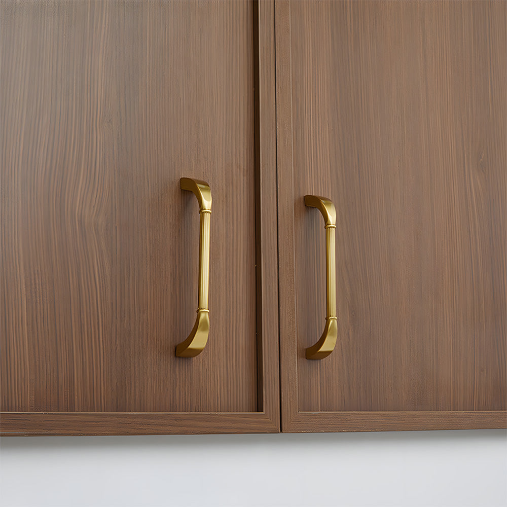 Modern Fluted Arched Solid Brass Cupboard Handles