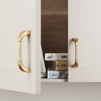 Modern Fluted Arched Solid Brass Cupboard Handles
