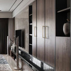 Modern Gold D Wardrobe Handles & Teardrop Knobs