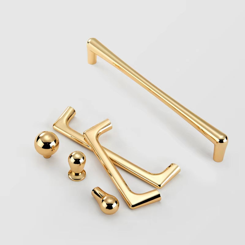 Modern Gold D Wardrobe Handles & Teardrop Knobs