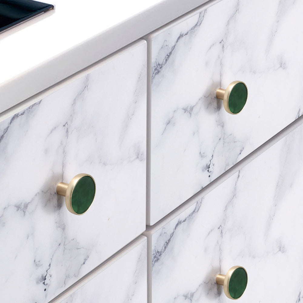 Modern Gold Openwork Cupboard Handles with Coloured Inserts