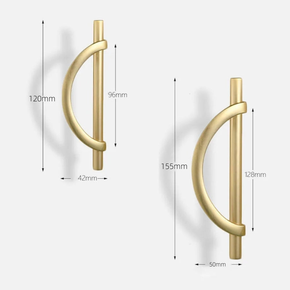 Modern Gold Semicircle Cupboard Handles