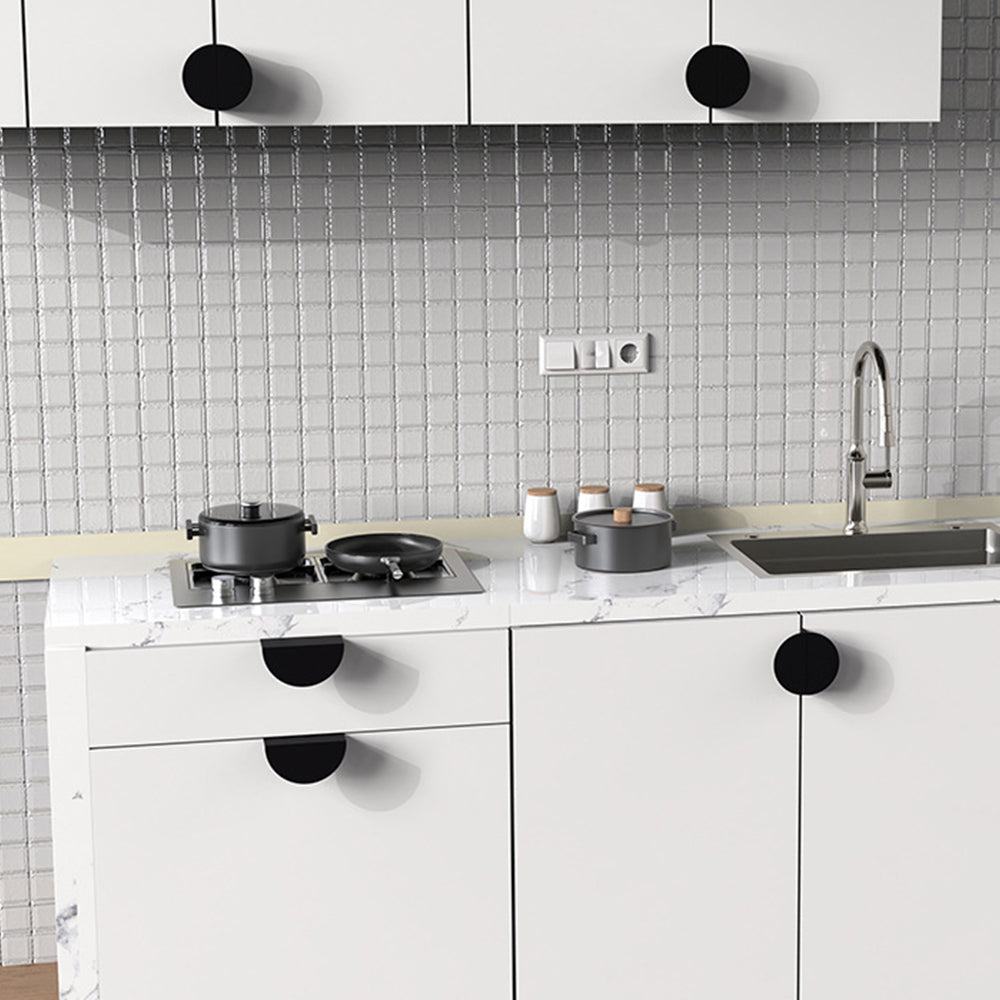 Modern Half Moon Aluminium Edge Pull Handles