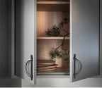 Modern Half Moon Bar Cupboard Handles in Grey