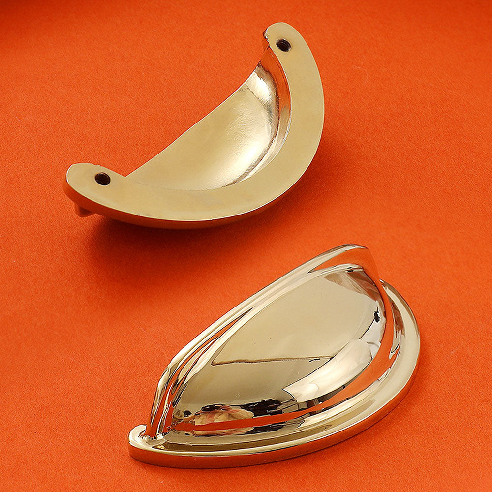 Modern Half-Moon Brass Cup Handles