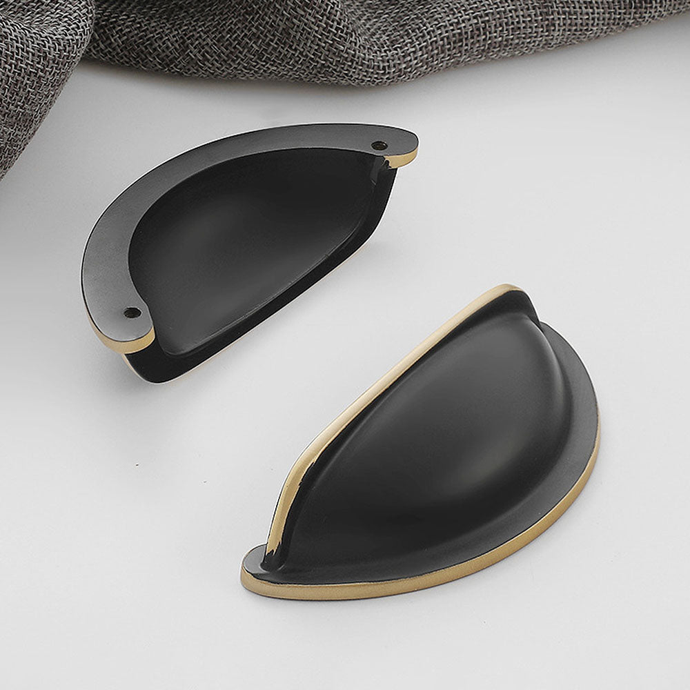 Modern Half-Moon Brass Cup Handles
