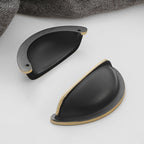Modern Half-Moon Brass Cup Handles