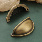 Modern Half-Moon Brass Cup Handles