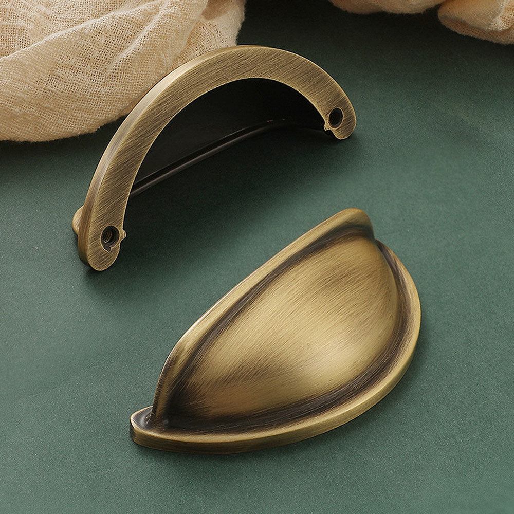 Modern Half-Moon Brass Cup Handles