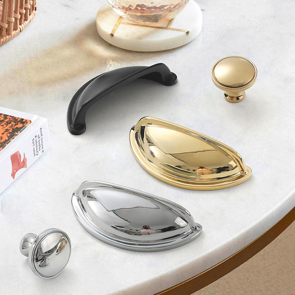 Modern Half-Moon Brass Cup Handles