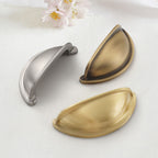 Modern Half-Moon Brass Cup Handles