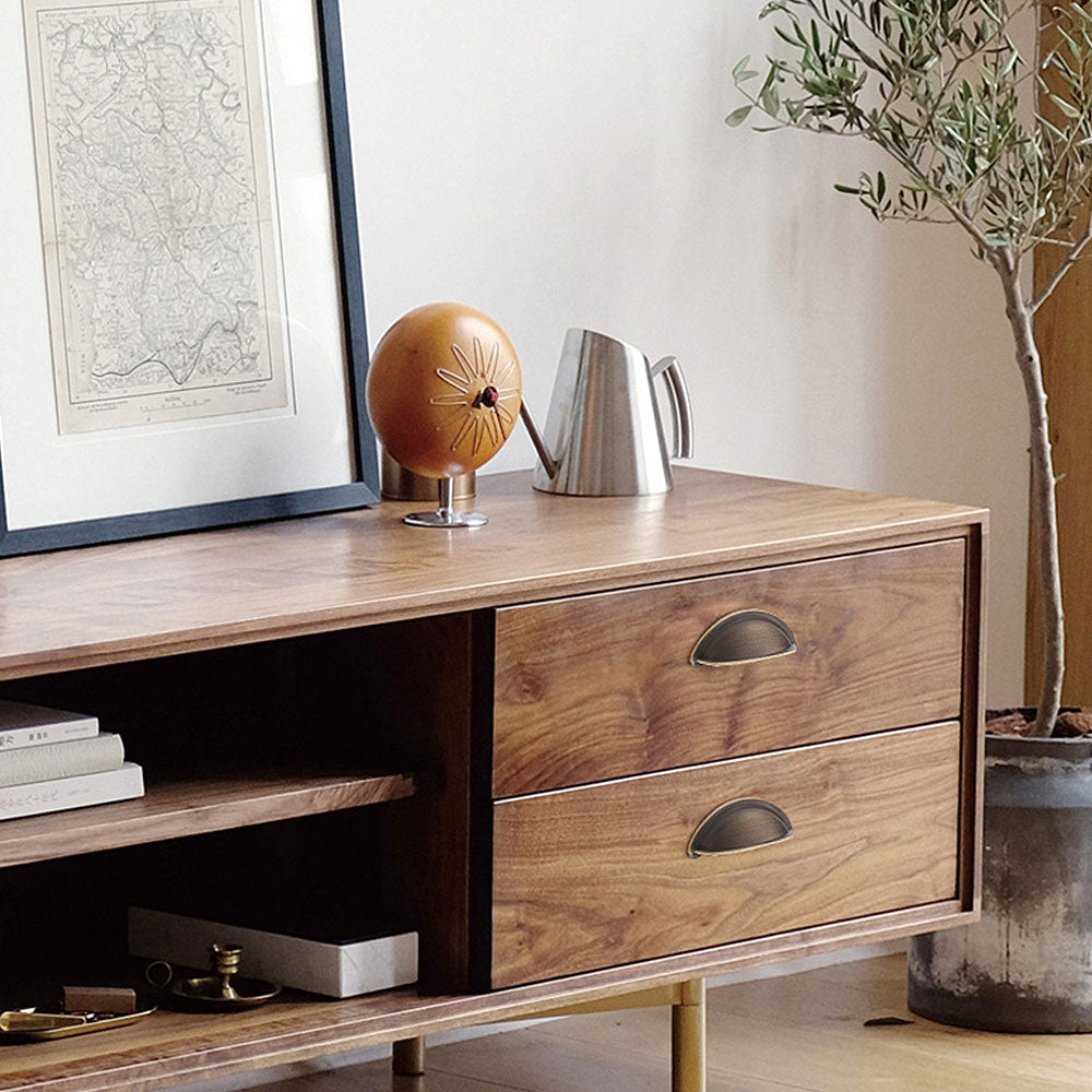 Modern Half-Moon Brass Cup Handles