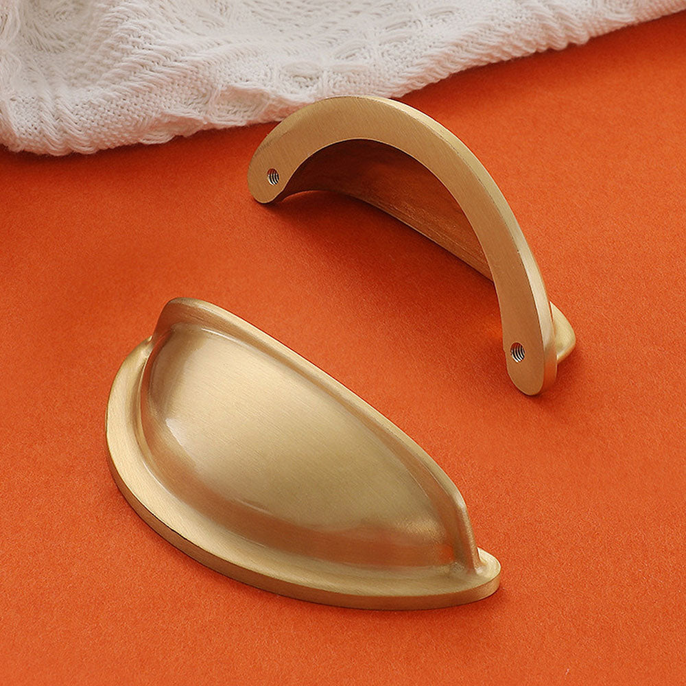 Modern Half-Moon Brass Cup Handles