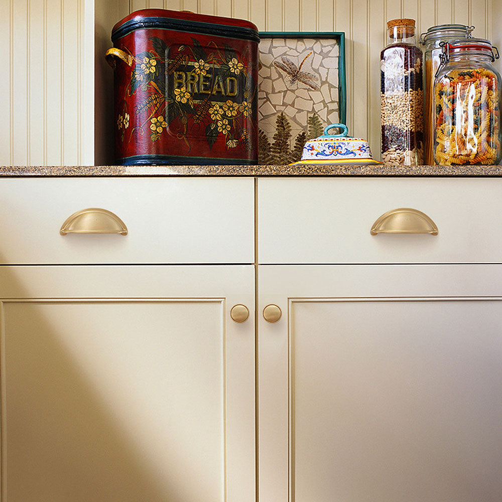 Modern Half-Moon Brass Cup Handles