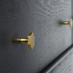 Modern Hexagon T-Bar Cupboard Handles in Brushed Gold