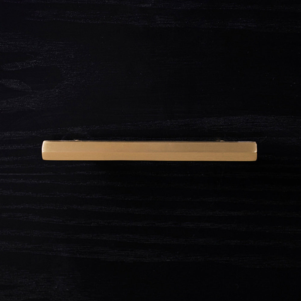 Modern Hexagon T-Bar Cupboard Handles in Brushed Gold