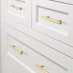 Modern Hexagon T-Bar Cupboard Handles in Brushed Gold