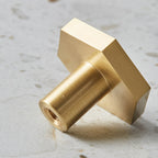 Modern Hexagon T-Bar Cupboard Handles in Brushed Gold