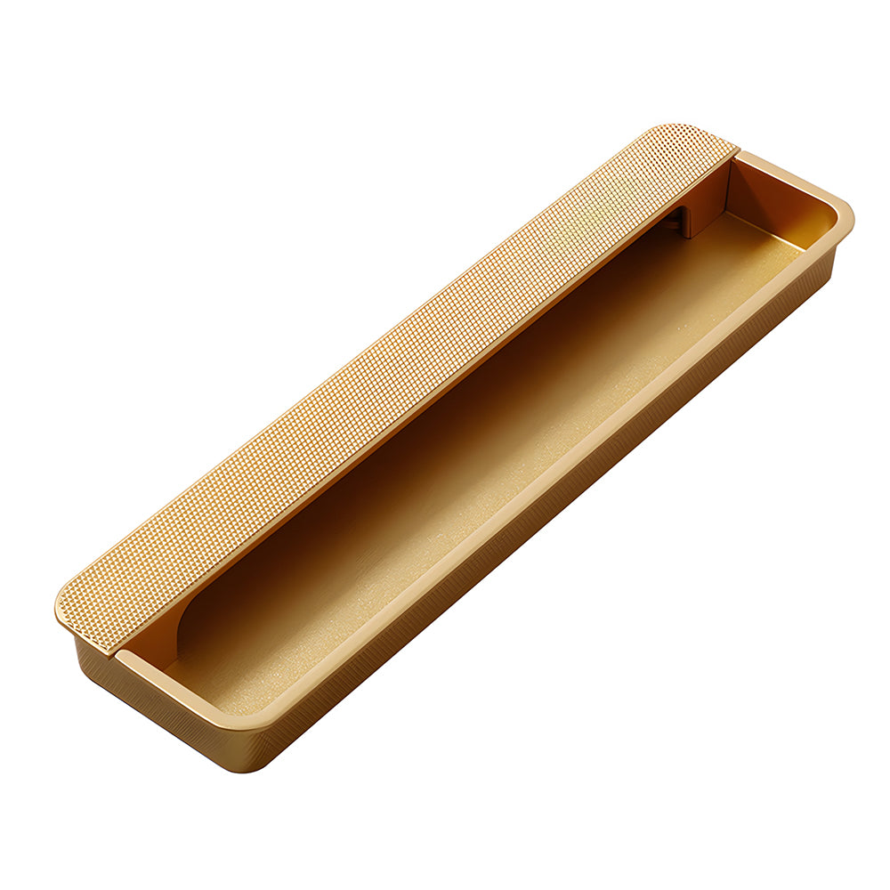 Modern Knurled Rectangular Recessed Cupboard Handles for Sliding Doors