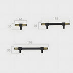 Modern Knurled Solid Brass T-Bar Cupboard Handles