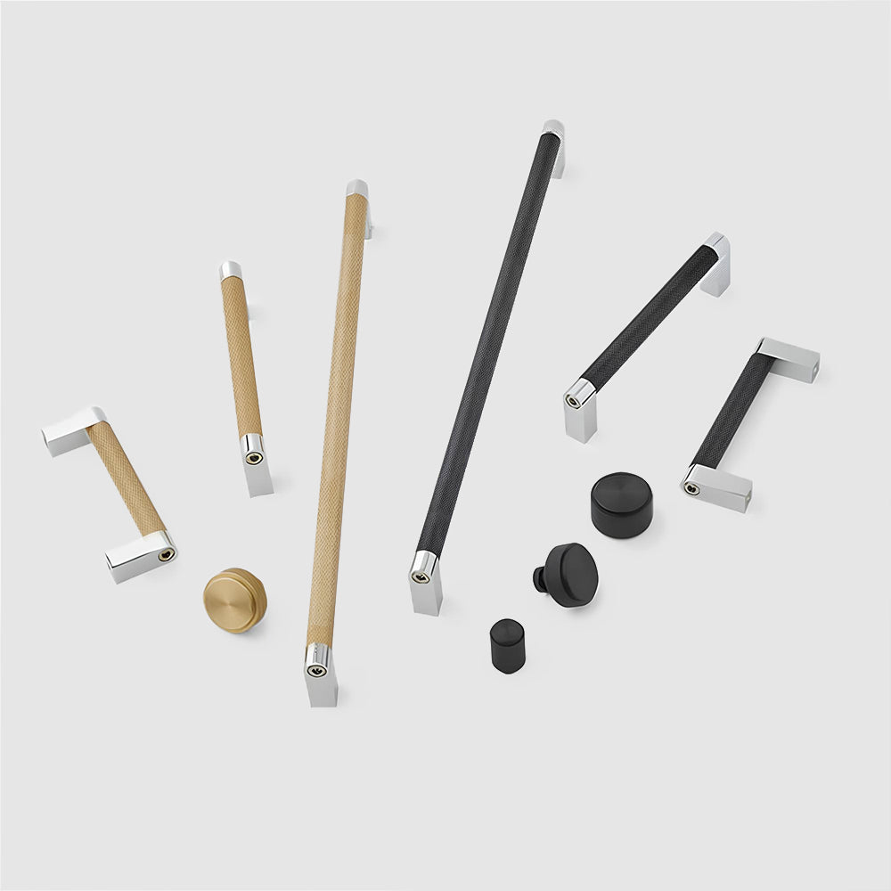 Modern Knurled Square D Cupboard Handles & Knobs