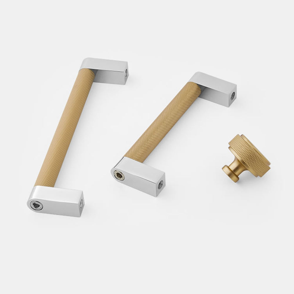 Modern Knurled Square D Cupboard Handles & Knobs