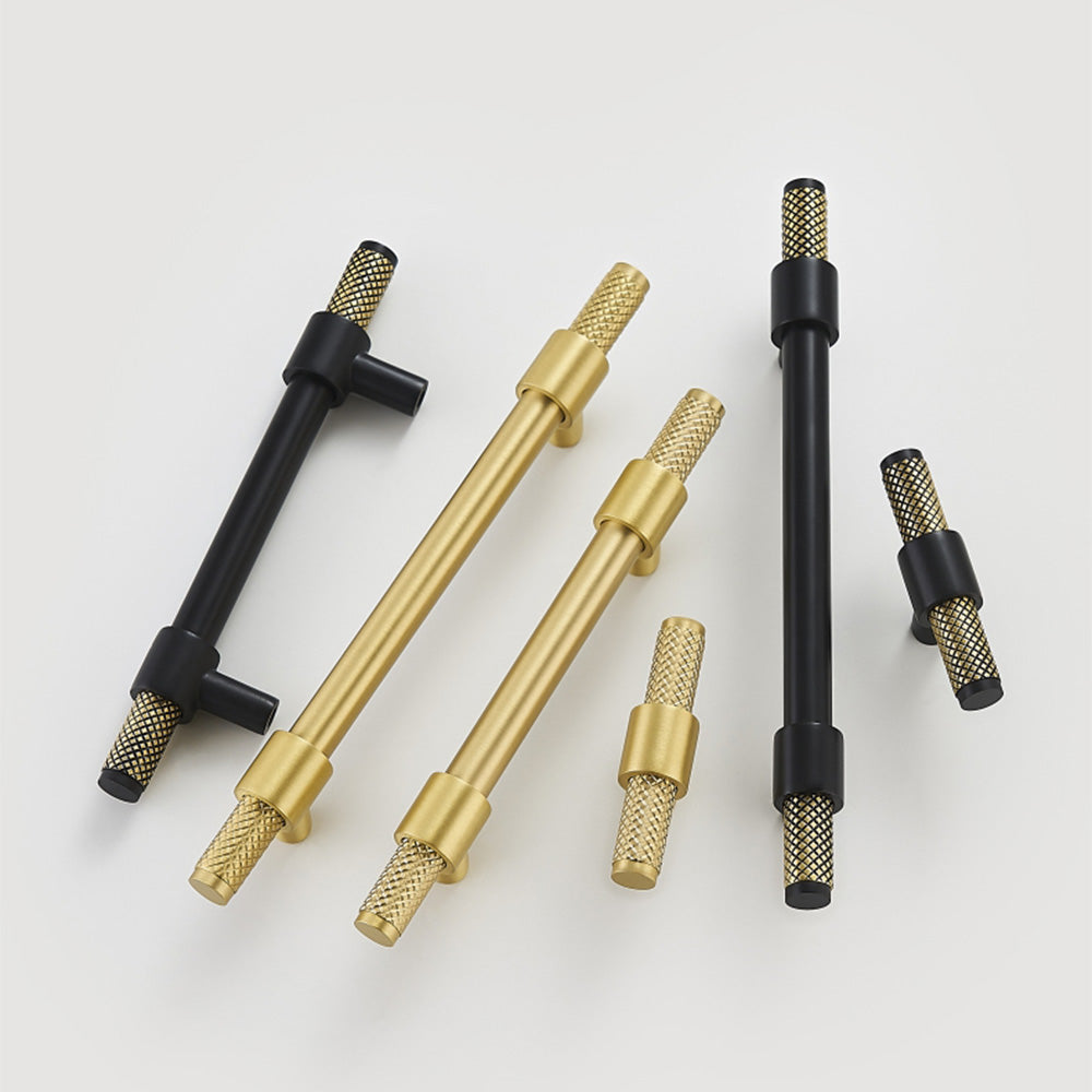Modern Knurled T-Bar Cupboard Handles & Knobs
