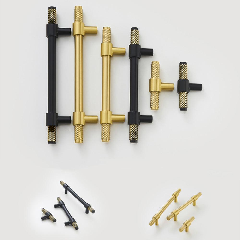 Modern Knurled T-Bar Cupboard Handles & Knobs