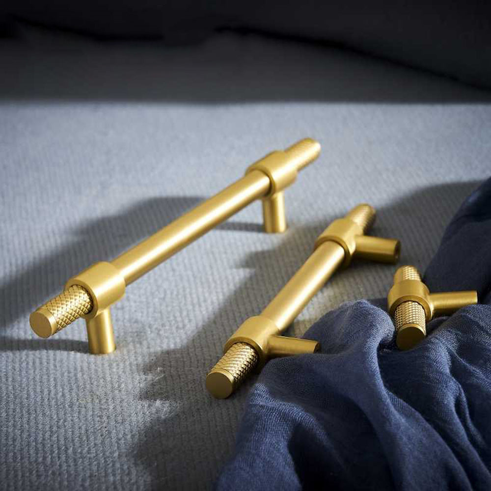 Modern Knurled T-Bar Cupboard Handles & Knobs