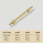 Modern Knurled T-Bar Cupboard Handles & Knobs