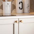 Modern Leather and Brass T-Bar Drawer Handles and Knobs