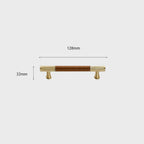 Modern Leather and Brass T-Bar Drawer Handles and Knobs
