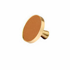 Modern Leather & Solid Brass T-Bar Cupboard Handles & Knobs