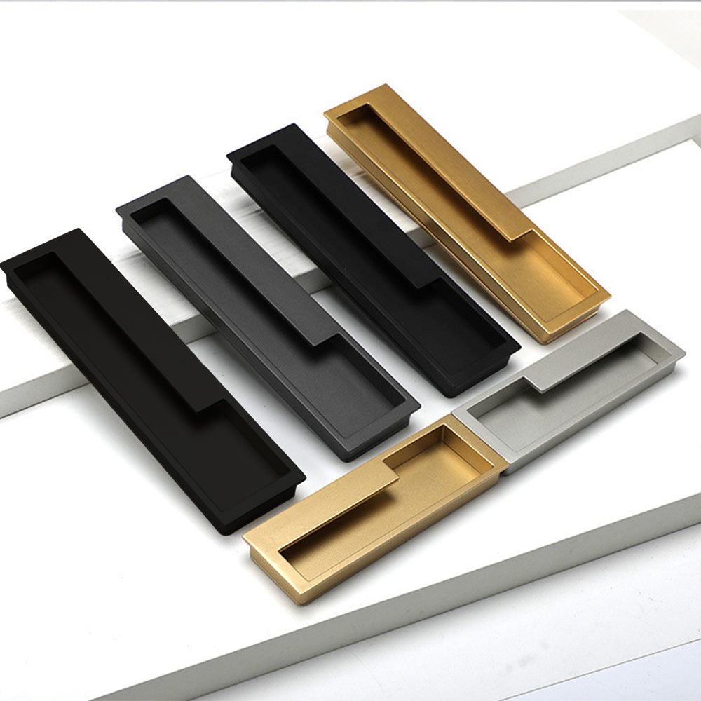 Modern Left and Right Hand Stepped Recessed Cupboard Handles