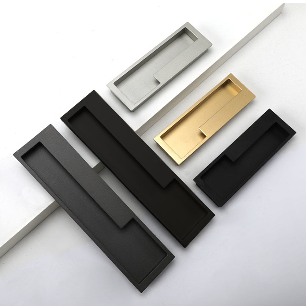 Modern Left and Right Hand Stepped Recessed Cupboard Handles