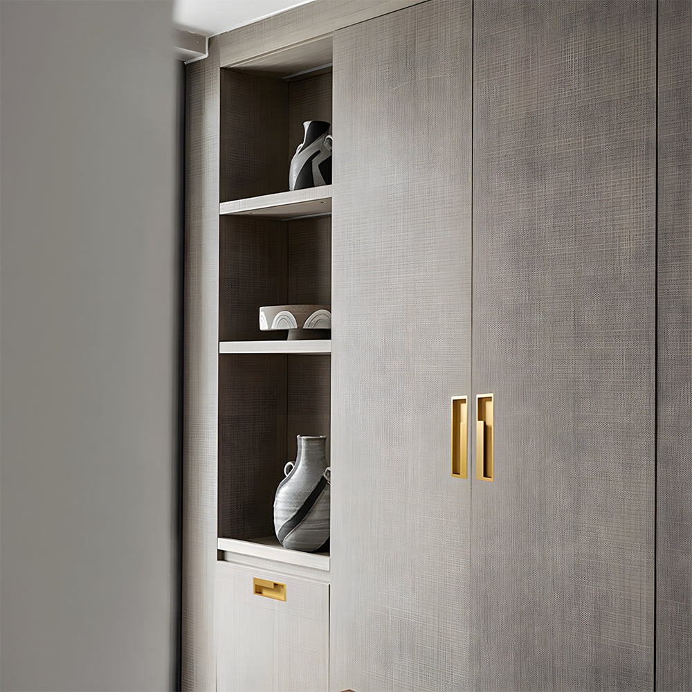 Modern Left and Right Hand Stepped Recessed Cupboard Handles