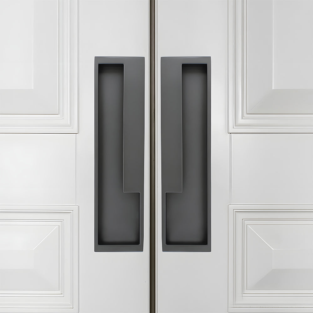 Modern Left and Right Hand Stepped Recessed Cupboard Handles