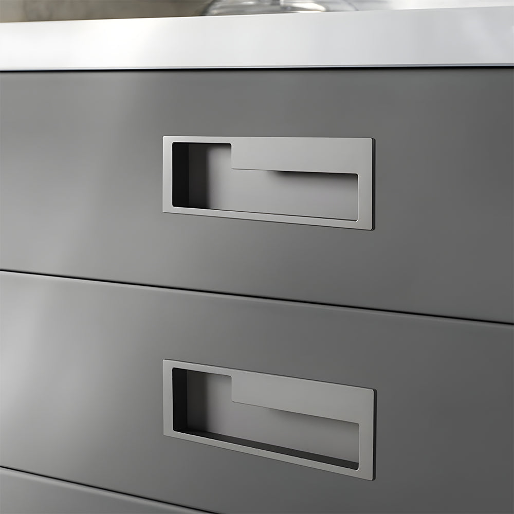 Modern Left and Right Hand Stepped Recessed Cupboard Handles