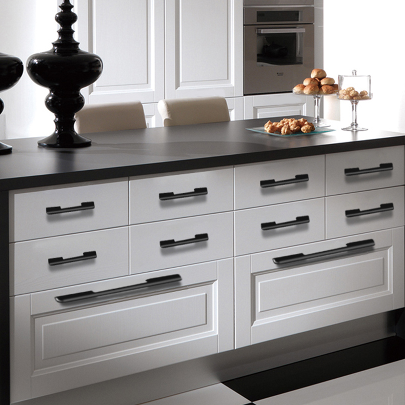 Modern Long Asymmetric Flat Bar Cupboard Handles