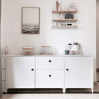 Modern Matt Black Flat-Top Round Cupboard Knobs