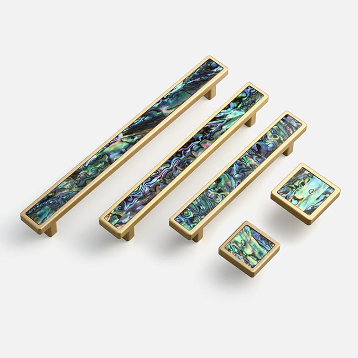 Modern Mother-of-Pearl Rectangular Bar Cupboard Handles