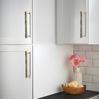 Modern Mother-of-Pearl Rectangular Bar Cupboard Handles