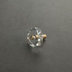 Modern Octagonal Crystal and Brass Cupboard Knobs