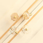 Modern Octagonal Crystal and Brass Cupboard Knobs