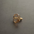 Modern Octagonal Crystal and Brass Cupboard Knobs
